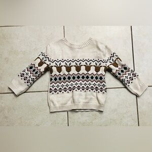 Carter's Cream and Brown Deer Crewneck Sweater